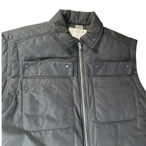 Calia by Carrie Underwood Black Puffer Vest SZ Medium Zip Front Utility Pockets - Picture 9 of 12